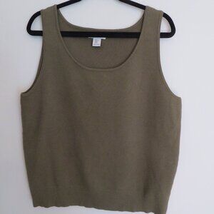 Rachel Zoe | Size XL | Green Sleeveless Knit Tank Top Shirt